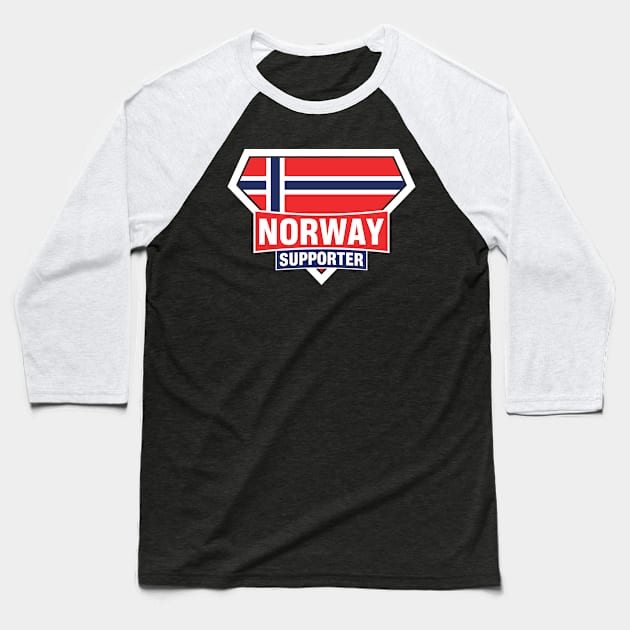 Norway Super Flag Supporter Baseball T-Shirt by ASUPERSTORE